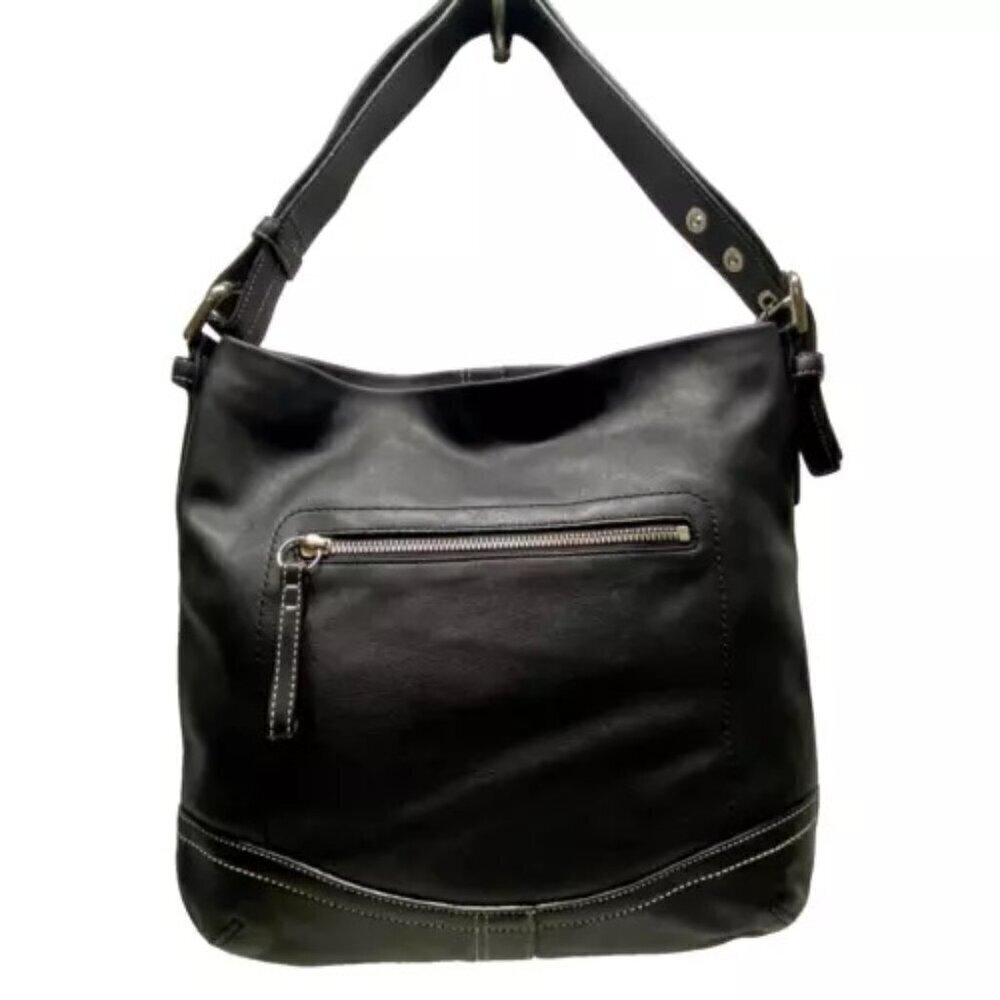 Coach Soho Slim Duffle Black Soft Leather Convertible Crossbody Bag F10937‎ EUC